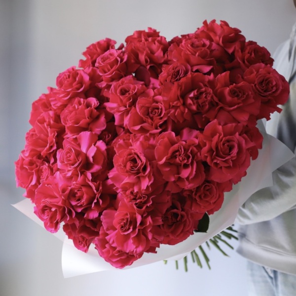 Bouquet of roses "Raspberry sherbet" - 49 роз
