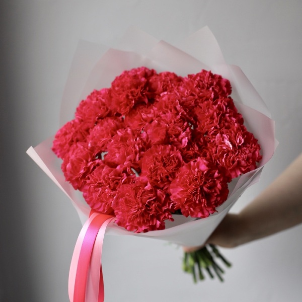 Raspberry Carnations - 19 гвоздик 