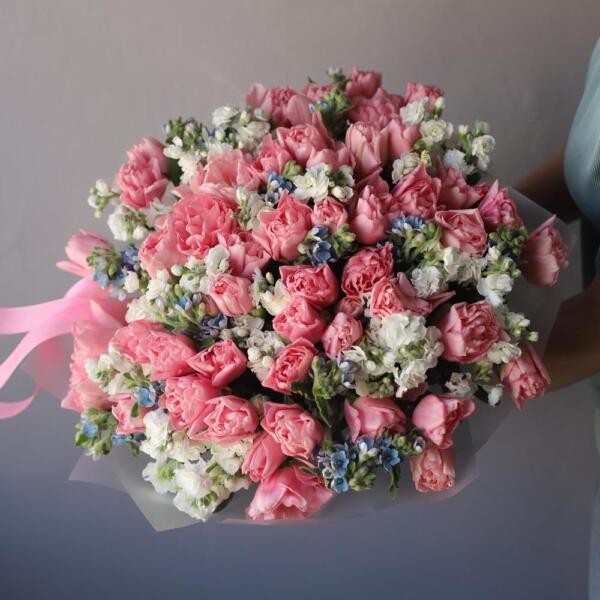 Tulips with Stock and Oxypetalum - Размер L
