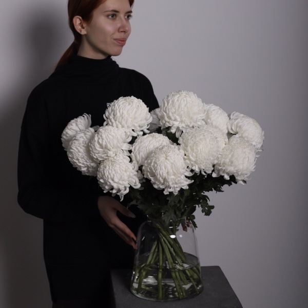 Large Chrysanthemum in a vase -  19 хризантем 