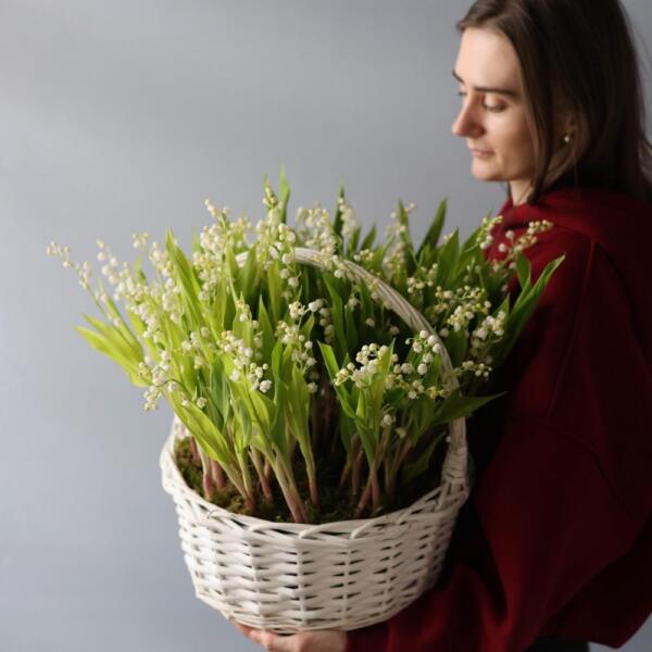 Lily of the Valley in a basket - 99 ландышей