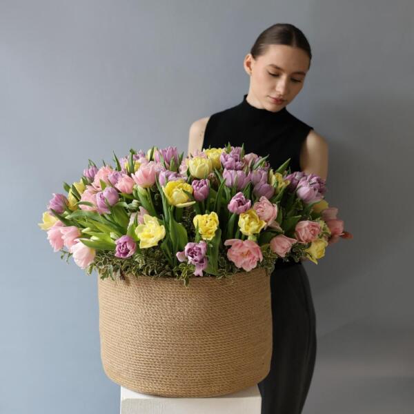 Tulips in a basket - Размер XL