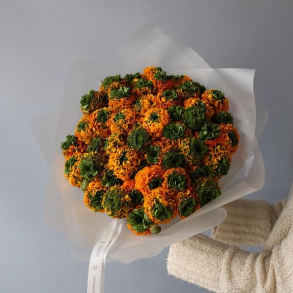 Orange Ranunculus - 49 ранункулюсов