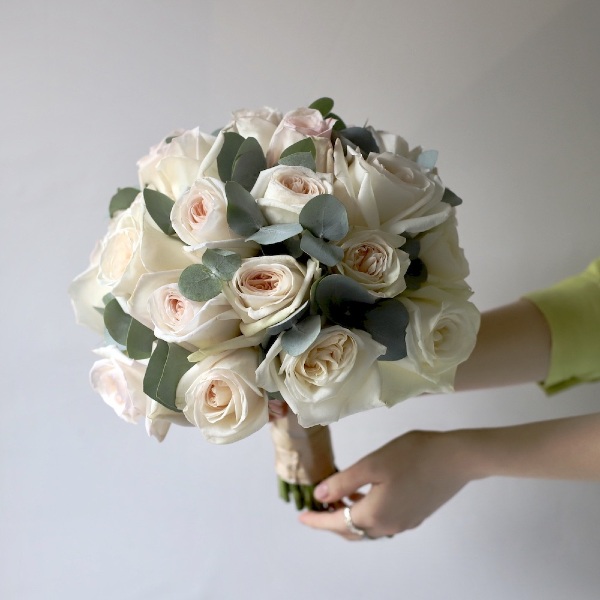 Bridal bouquet of garden David Austin roses O’Hara - Размер S