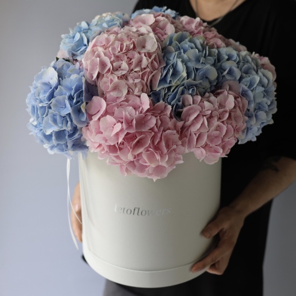 Hydrangeas in a hat box - Размер XL