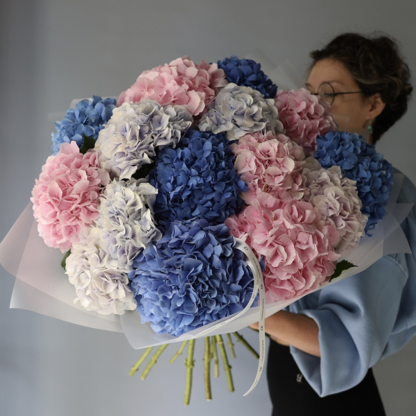 Bouquet of Colorful Hydrangeas - 15 гортензий