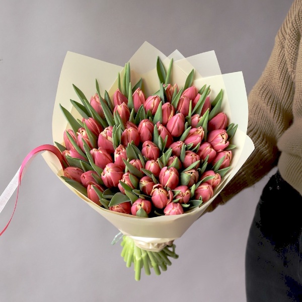 Bright-pink Tulips -  49 тюльпанов 