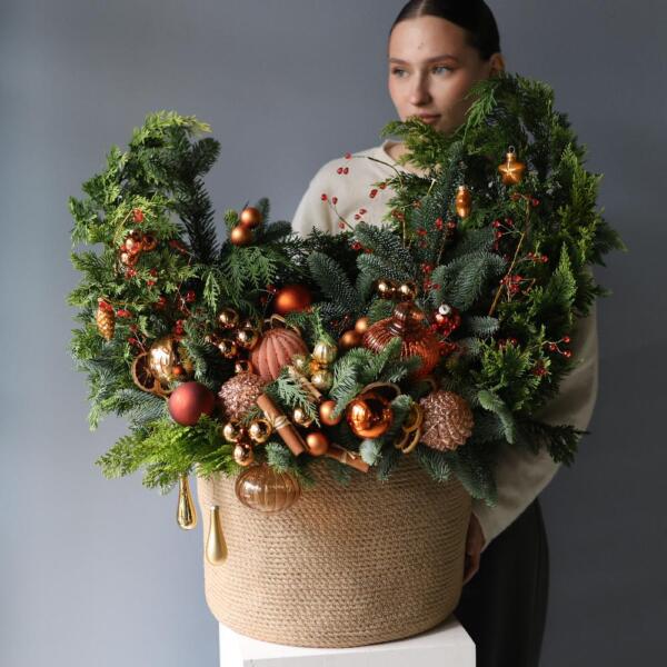 New Year basket "Tangerine pie" - Размер L