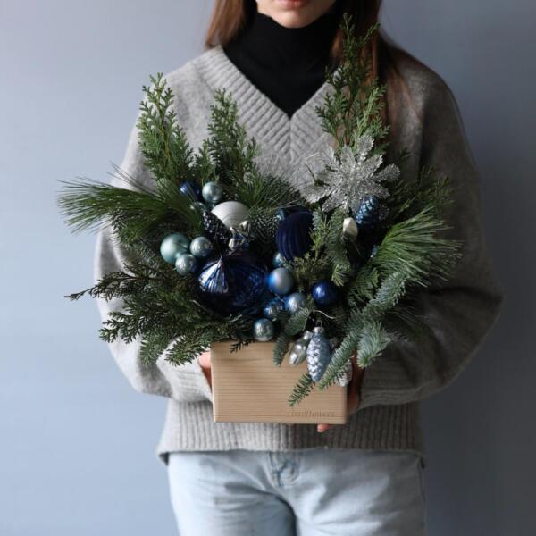 New Year wooden box 'Blue frost' - Размер S