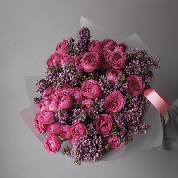 Spray Roses with Lilac, dark - Размер M