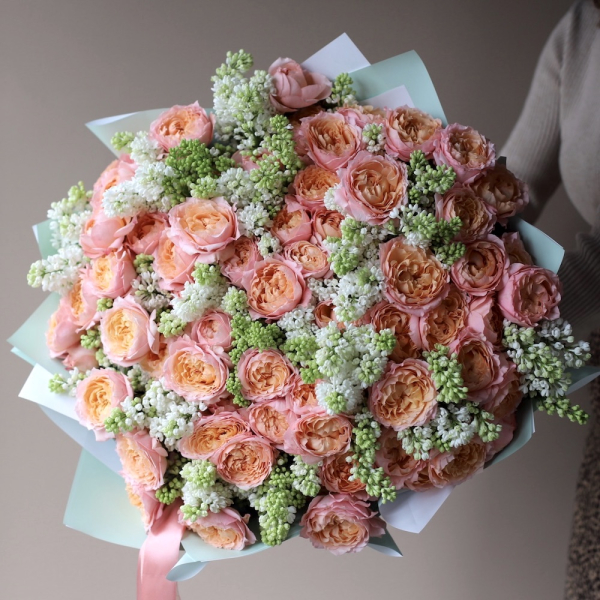 Spray Roses with Lilac, ligth -  Размер L 