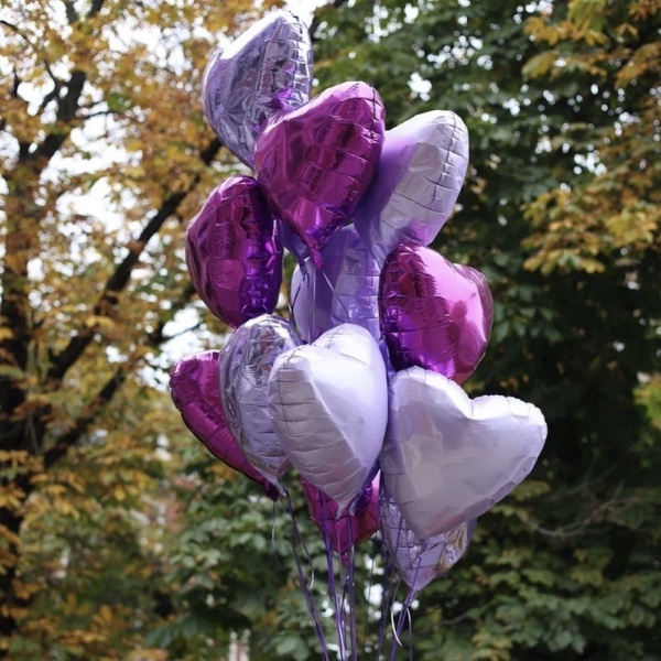 Set of balloons "Purple Hearts"