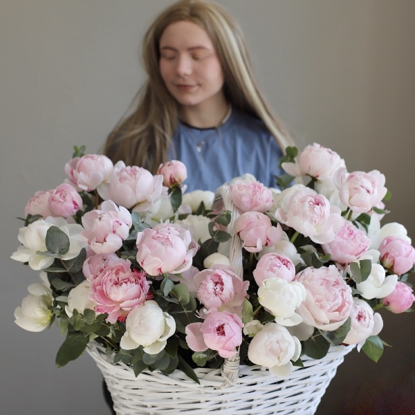 Peonies in a basket - Размер XL