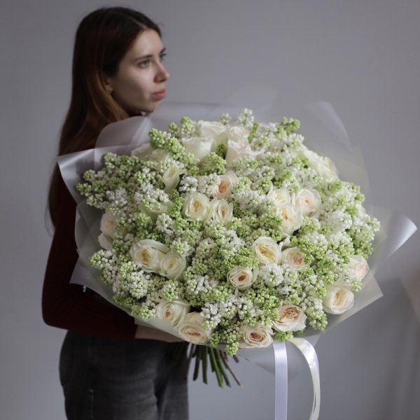Garden roses with Lilac - Размер XL