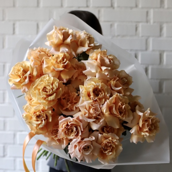 Bouquet of Roses "Peachy fresh" -  25 роз 