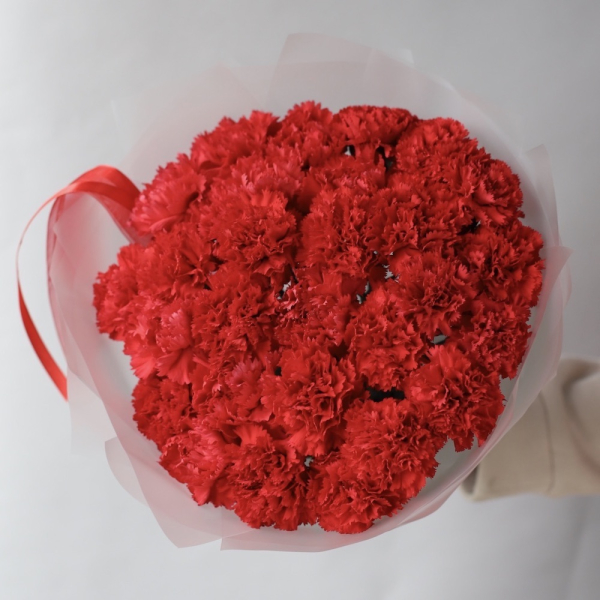 Red carnations - 29 гвоздик