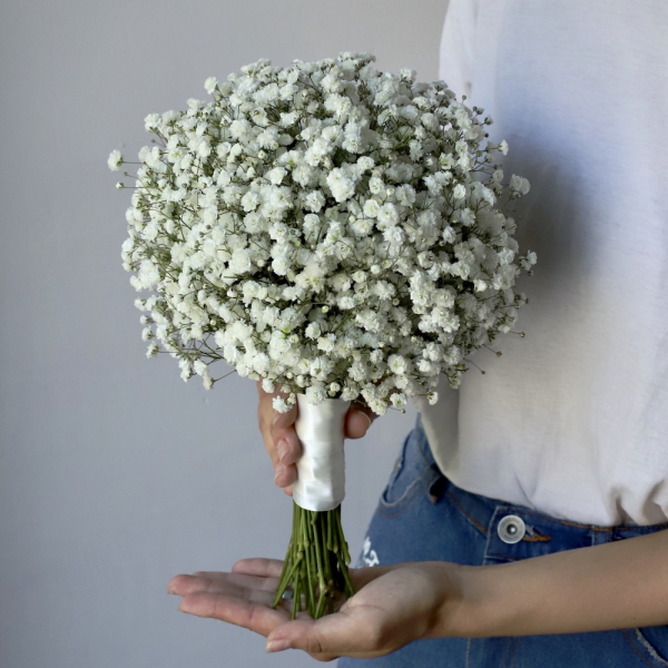 Bridal bouquet of white Baby's Breath - Размер M