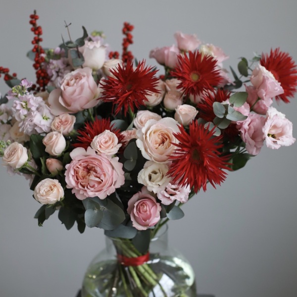 Pink bouquet in a vase - Размер L