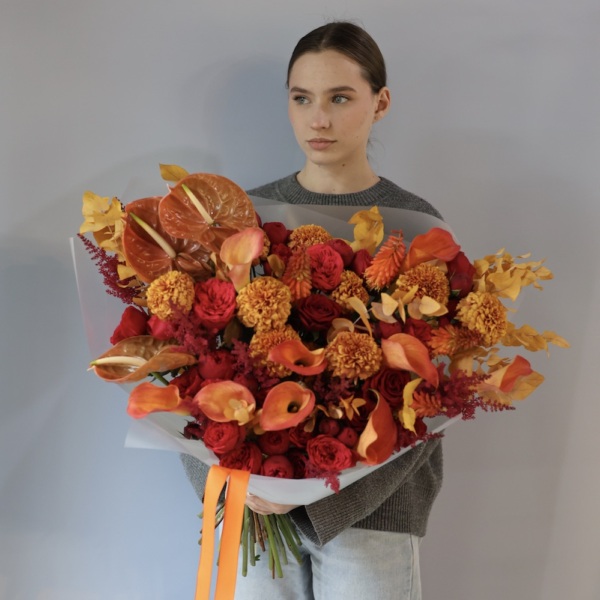 Orange signature bouquet - Размер L