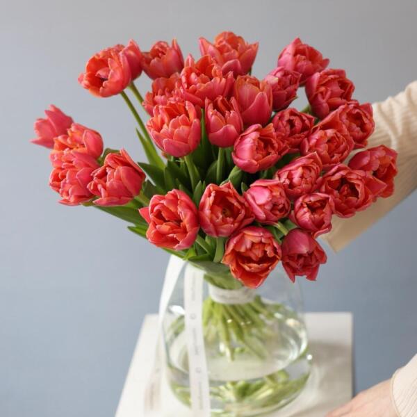 Tulips in a vase - 49 тюльпанов