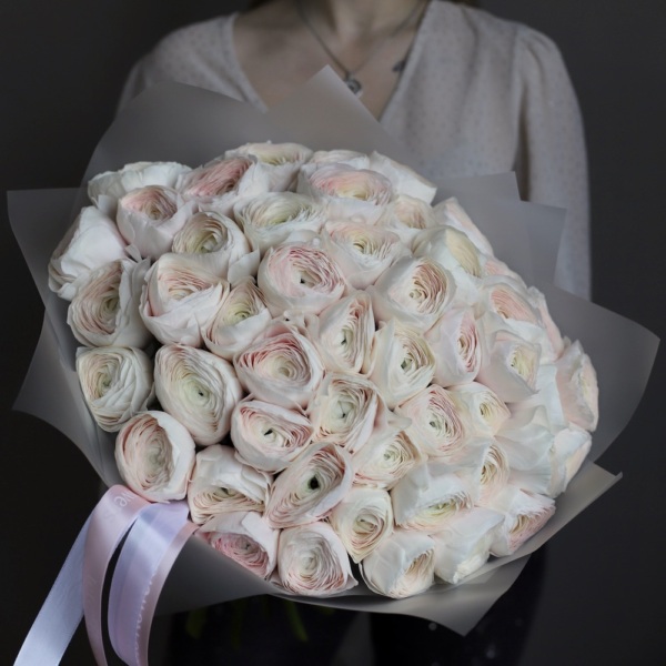 Light-Pink Ranunculus - 49 ранункулюсов