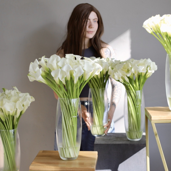 Flower set 'Calla Lilies in vases' - Размер M