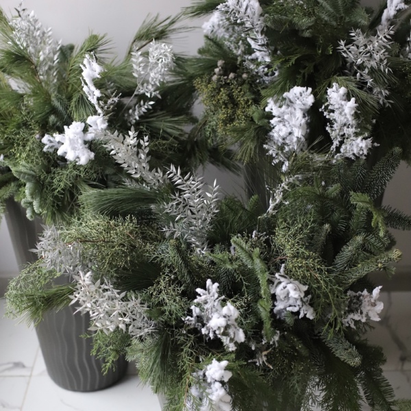 Floor Composition 'Christmas Miracle' in a ceramic pot