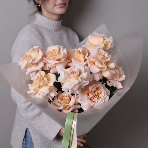 Bouquet of Roses "Peachy fresh" - 15 роз