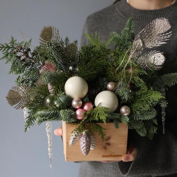 New Year wooden box 'Pink lollipop' -  Размер S