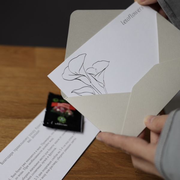 Instructions, conditioner and card with your wishes